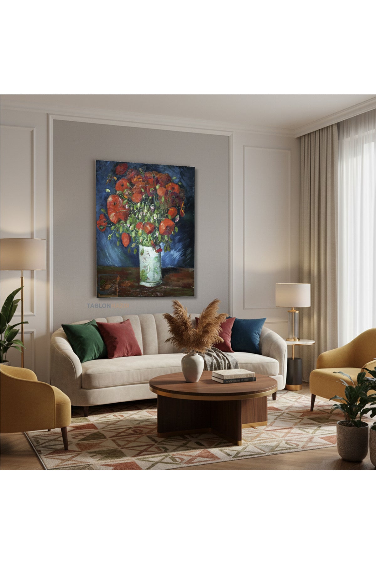 Dikey Kanvas Tablo Salon Duvar Tablosu Vangogh 39 Yeni Ev Hediyesi Ofis Tablosu