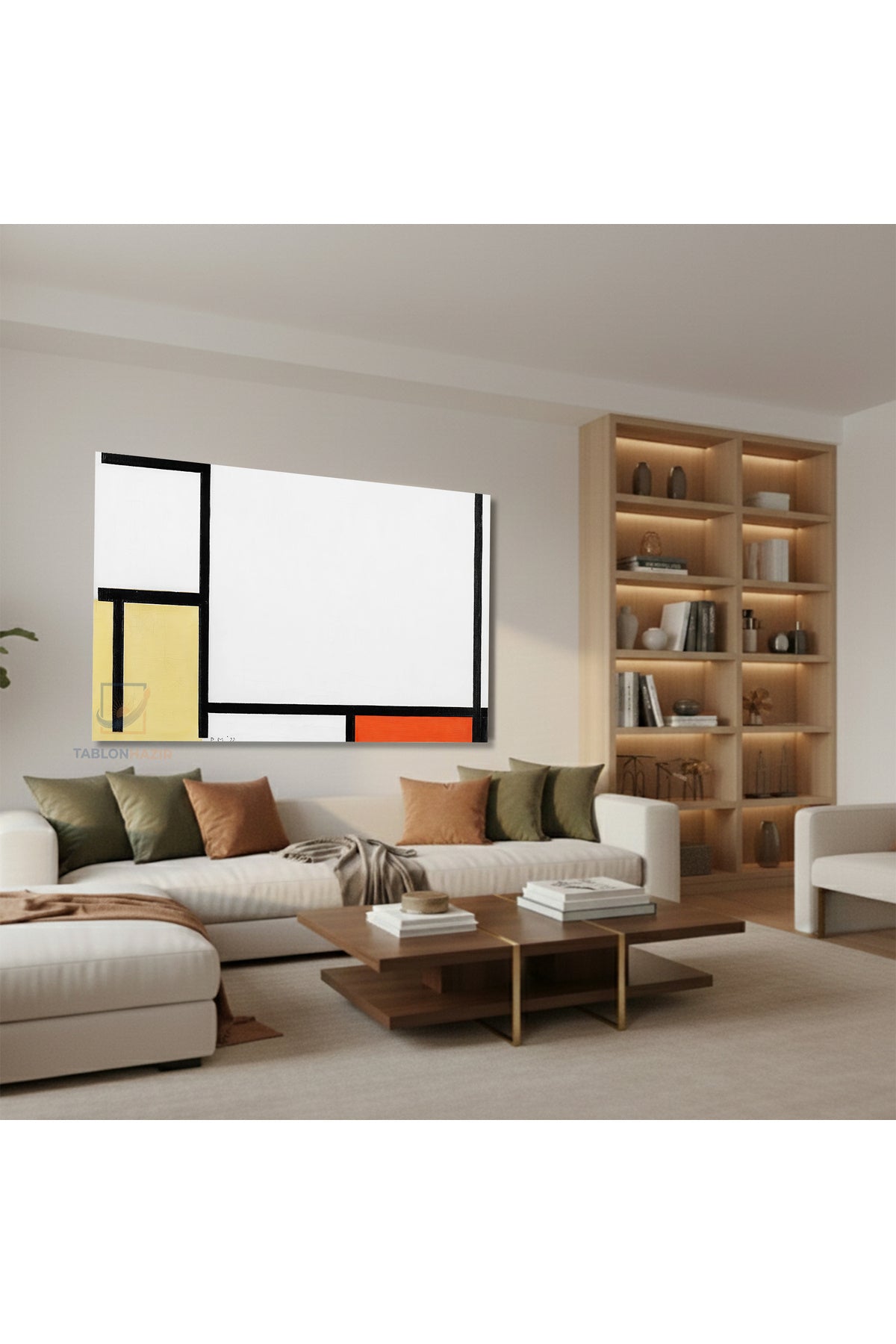 Yatay Kanvas Duvar Tablosu Soyut Unlu Gorsel Salon Tablosu Ofis Tablosu Yeni Ev Hediyesi Dekorasyon