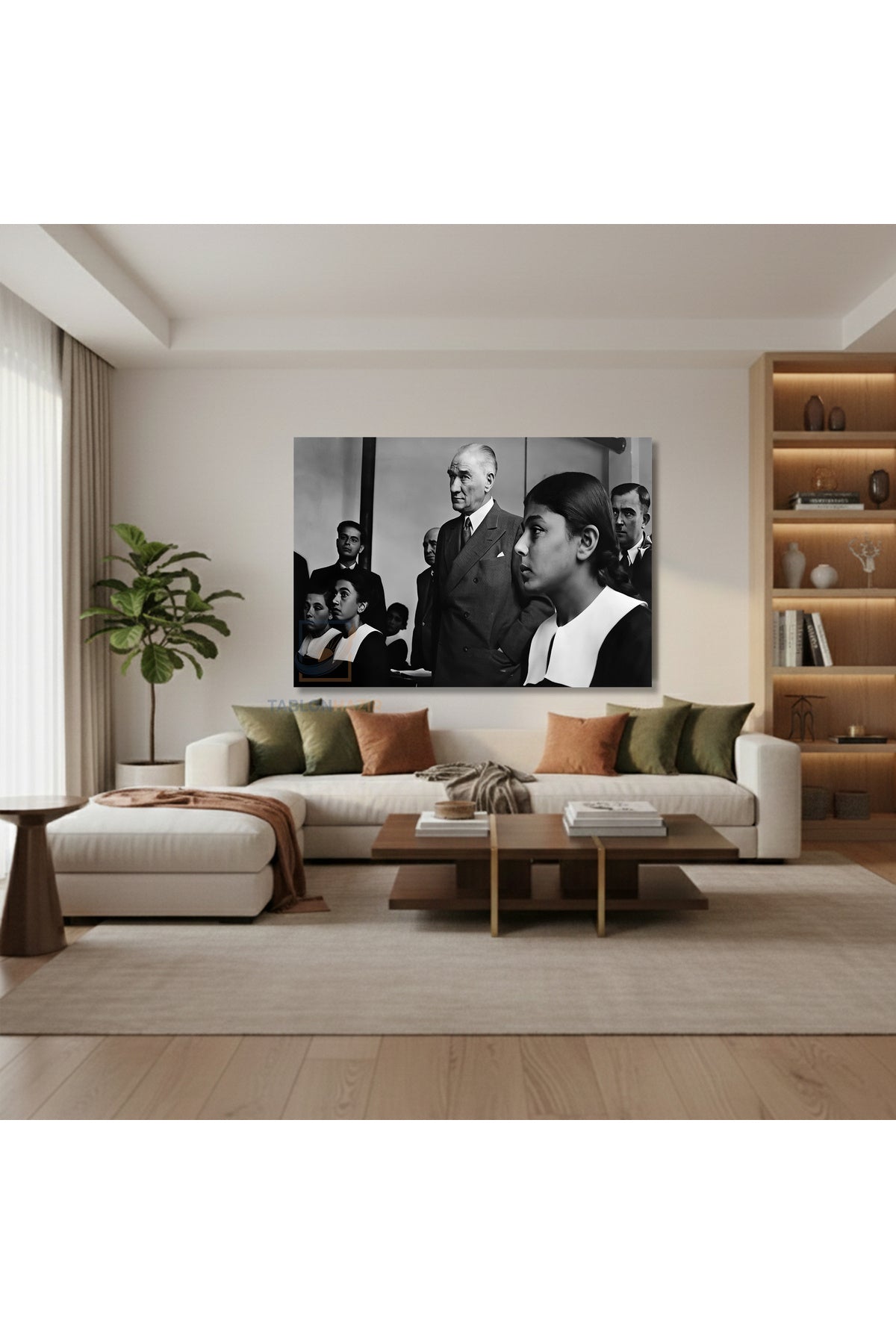 Yatay Kanvas Duvar Tablosu Ataturk Sinifta Salon Tablosu Ofis Tablosu Yeni Ev Hediyesi Dekorasyon