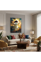 Dikey Kanvas Tablo Salon Duvar Tablosu Soyut Tasarım Isa Yeni Ev Hediyesi Ofis Tablosu