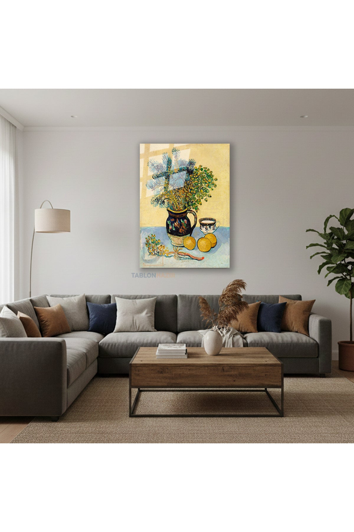 Dikey Cam Tablo Salon Duvar Tablosu Dikey Cam Vangogh 62 Yeni Ev Hediyesi Ofis Tablosu