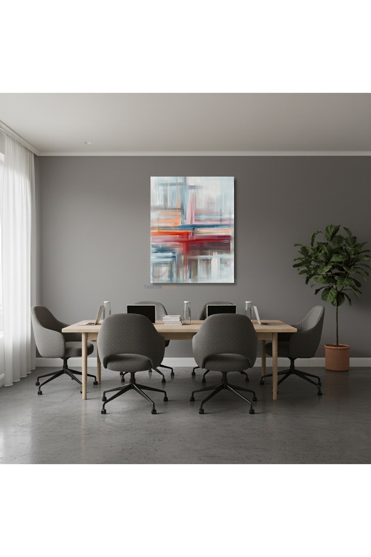 Dikey Kanvas Tablo Salon Duvar Tablosu Soyut 0031 Yeni Ev Hediyesi Ofis Tablosu