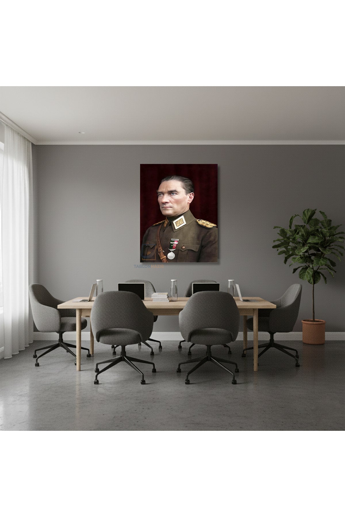 Dikey Kanvas Tablo Salon Duvar Tablosu Kanvas Atatürk 018 Yeni Ev Hediyesi Ofis Tablosu
