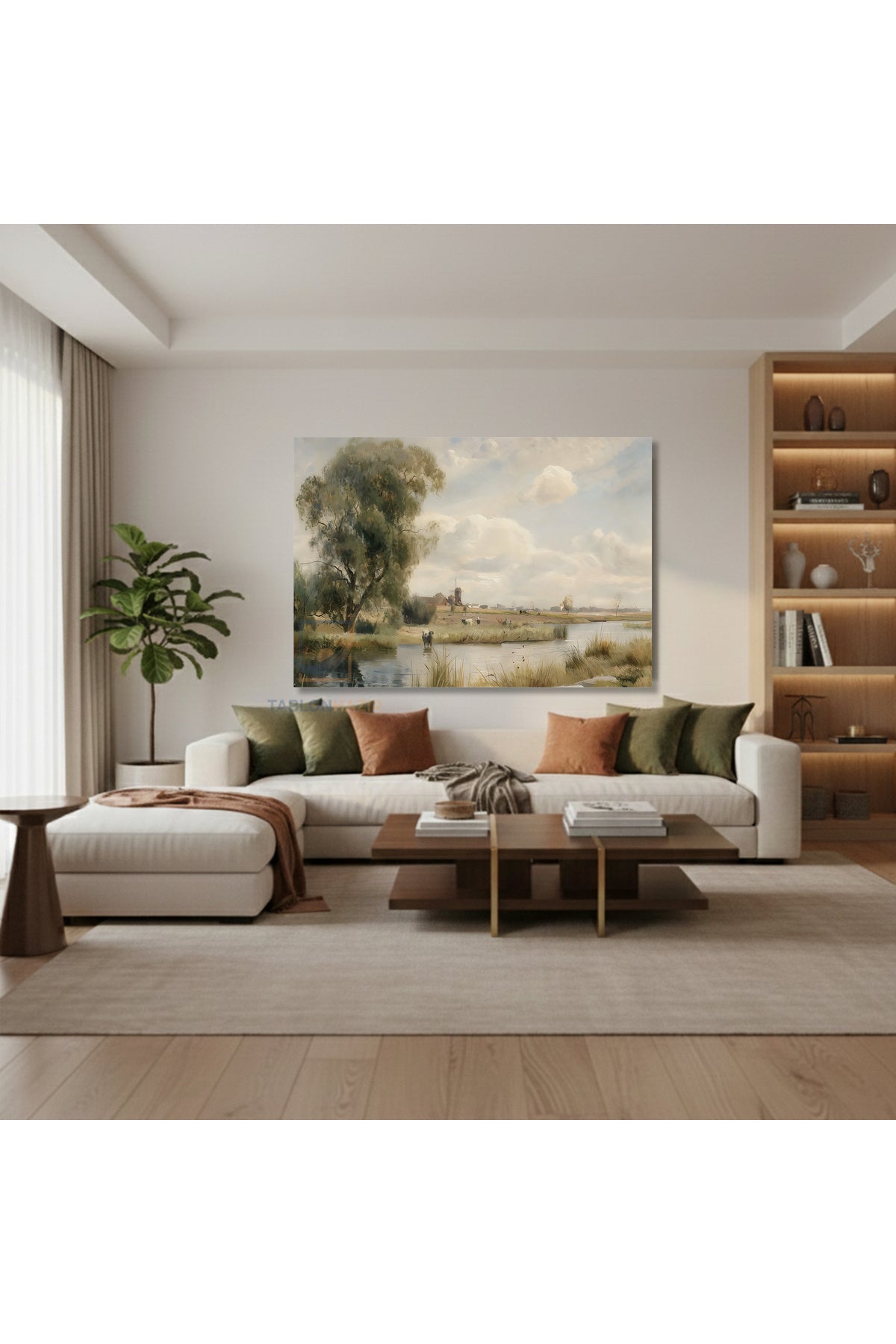 Yatay Kanvas Duvar Tablosu Klasik Manzara 18 Salon Tablosu Ofis Tablosu Yeni Ev Hediyesi Dekorasyon