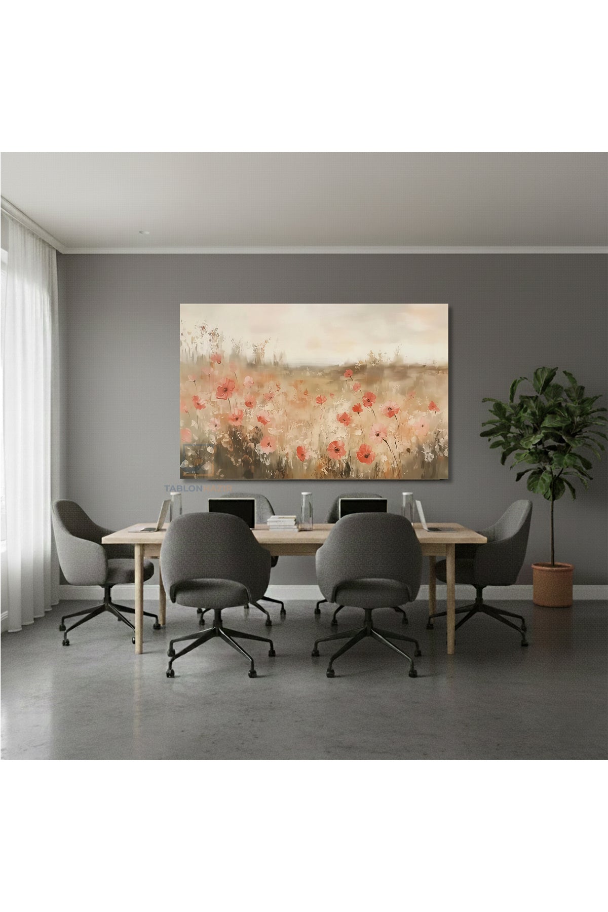 Yatay Kanvas Duvar Tablosu Cicekbahcesi77 Salon Tablosu Ofis Tablosu Yeni Ev Hediyesi Dekorasyon