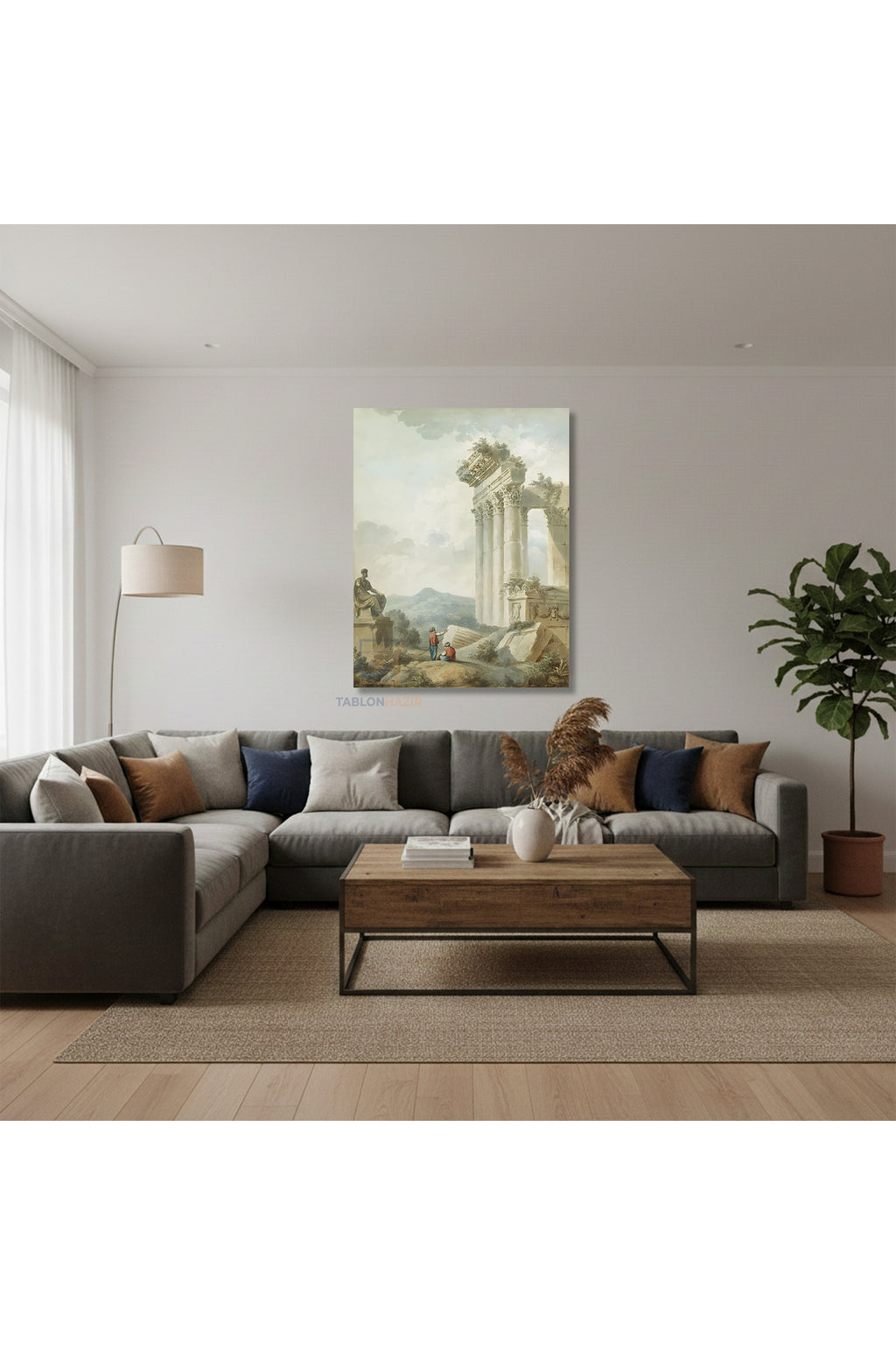 Dikey Kanvas Tablo Salon Duvar Tablosu Tarih Ve Gunumuz Yeni Ev Hediyesi Ofis Tablosu