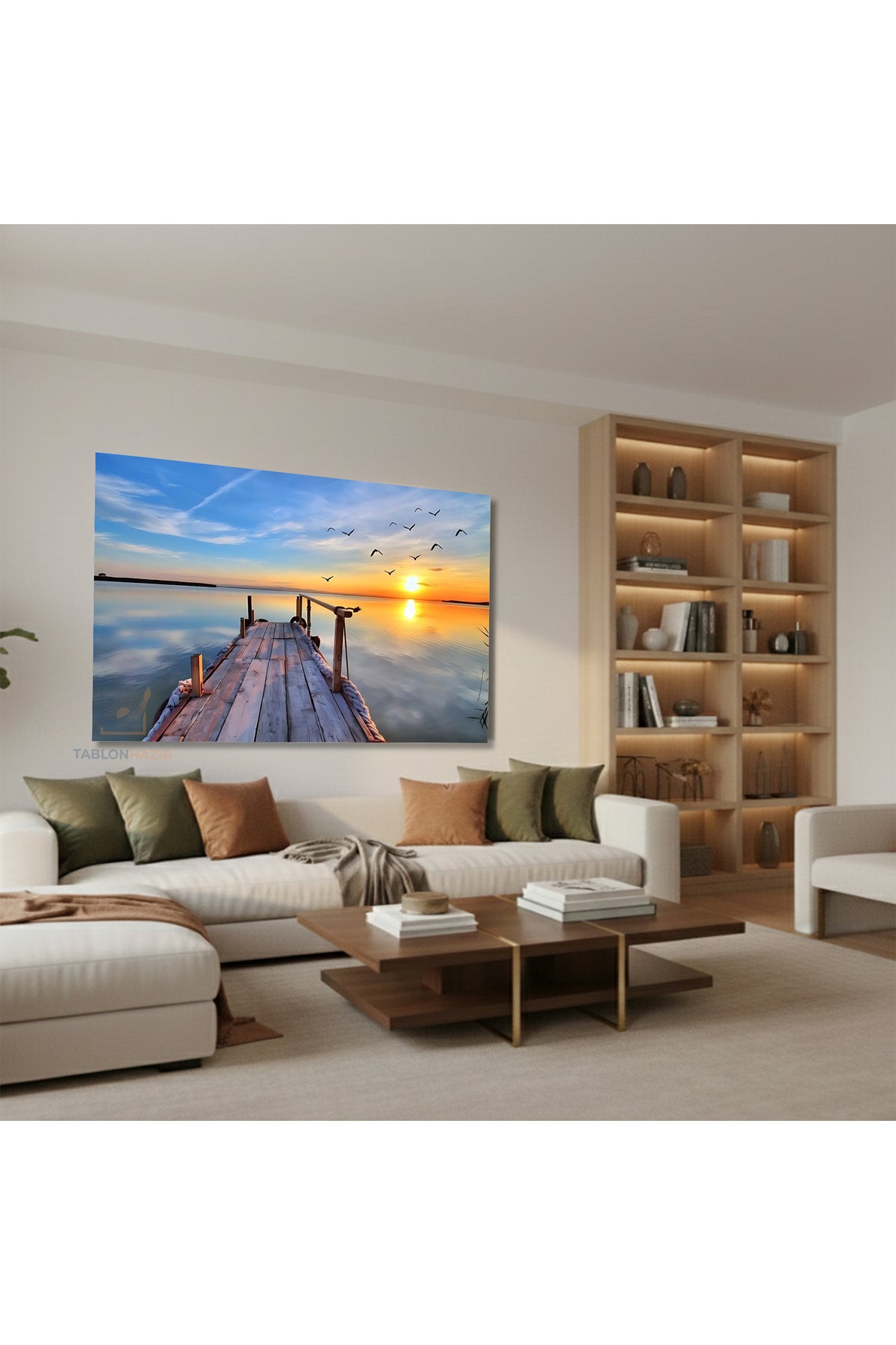 Yatay Kanvas Duvar Tablosu Gunbatimi Gorseli Salon Tablosu Ofis Tablosu Yeni Ev Hediyesi Dekorasyon