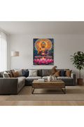 Dikey Kanvas Tablo Salon Duvar Tablosu Lotus Buddha Yeni Ev Hediyesi Ofis Tablosu