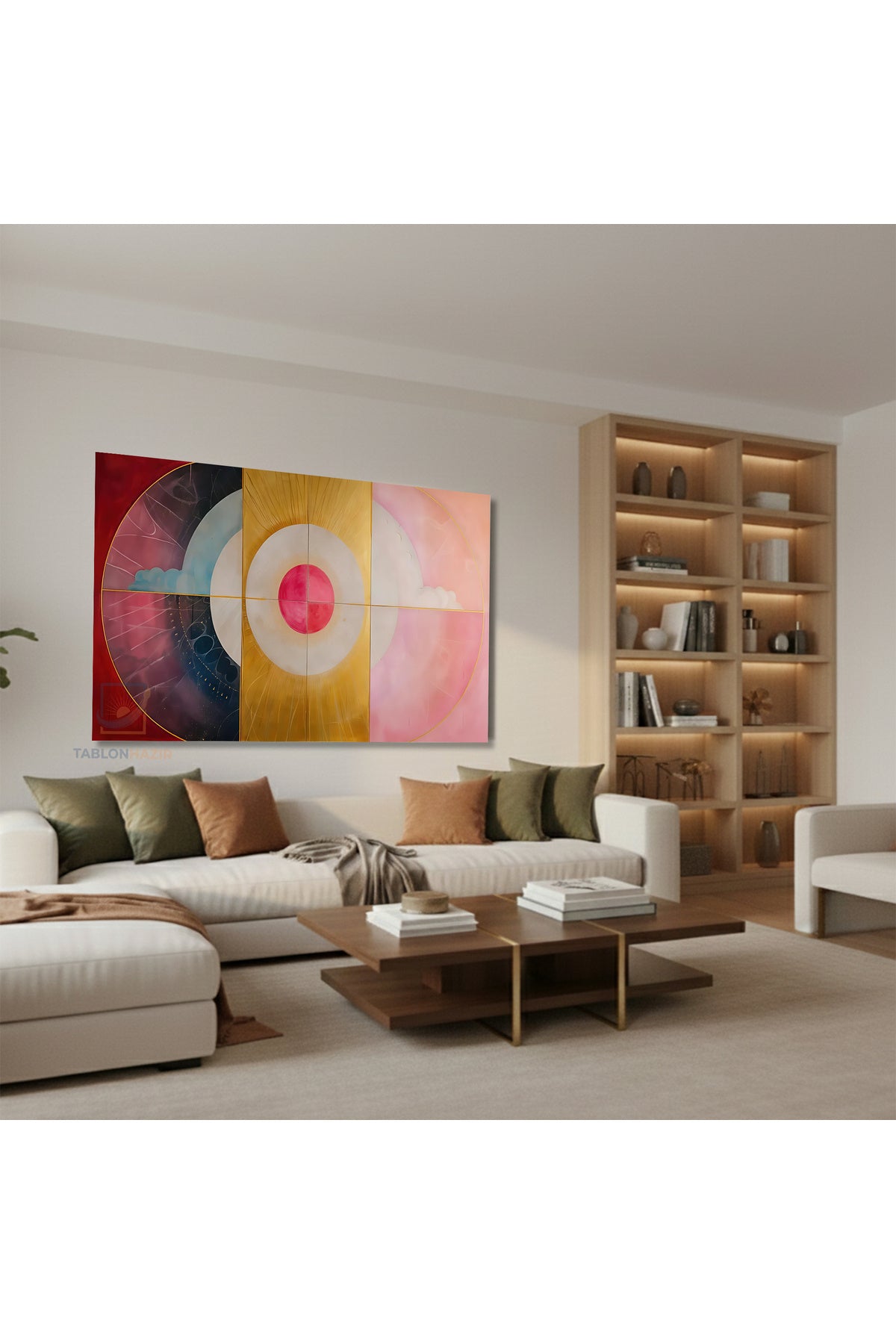 Yatay Kanvas Duvar Tablosu Geometriksekiller6 Salon Tablosu Ofis Tablosu Yeni Ev Hediyesi Dekorasyon
