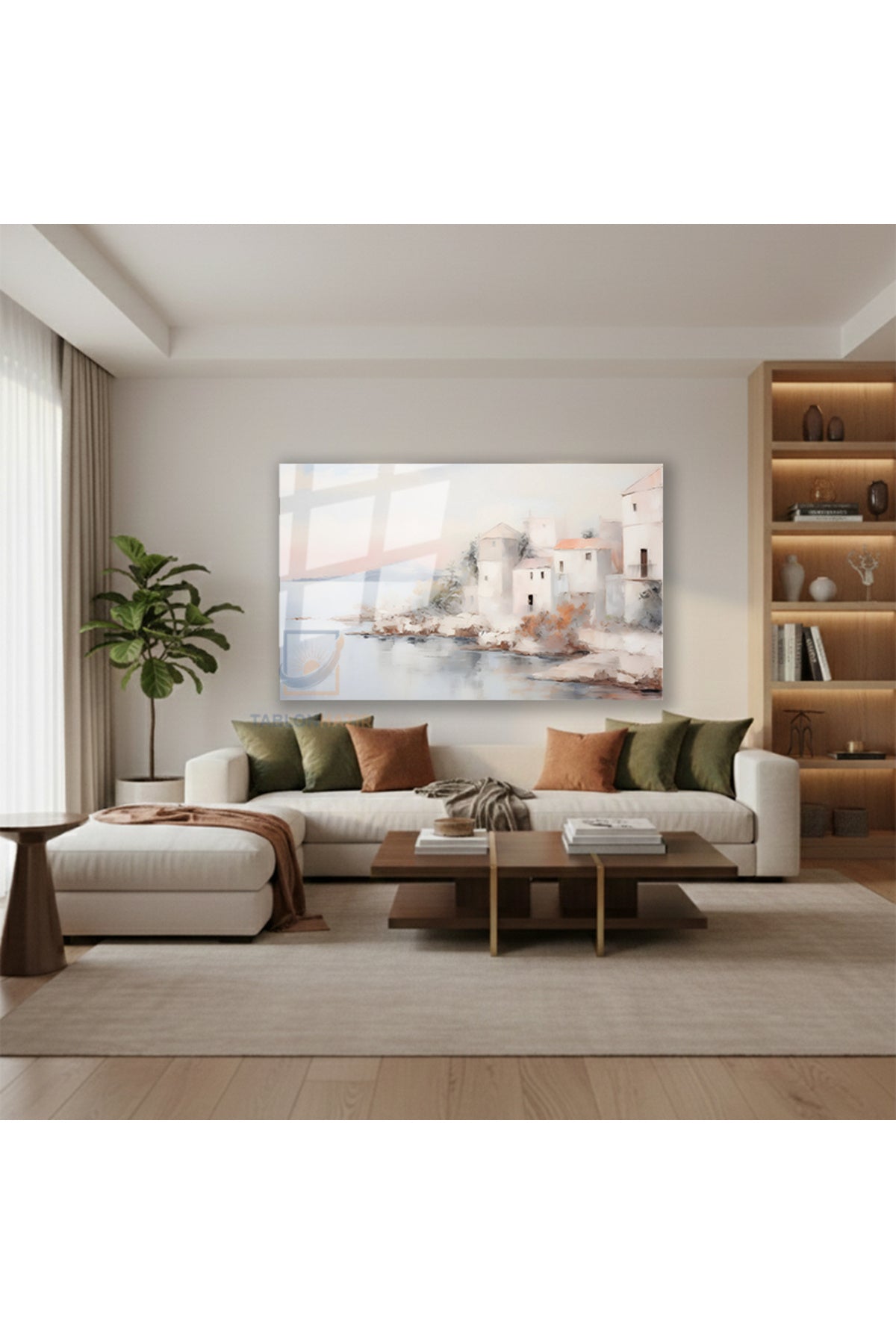 Yatay Cam Tablo Salon Duvar Tablosu Yatay Cam Soyutsahilkasabasi Yeni Ev Hediyesi Ofis Tablosu