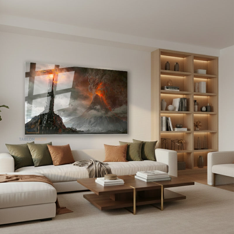 Yatay Cam Tablo Salon Duvar Tablosu The Lord Of The Rings Yeni Ev Hediyesi Ofis Tablosu