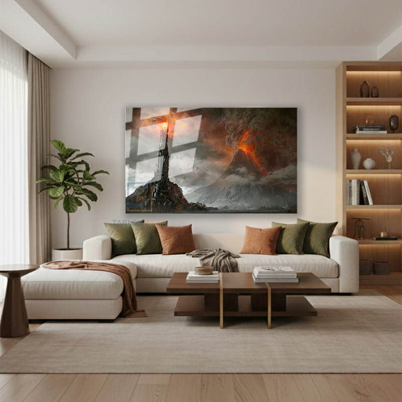 Yatay Cam Tablo Salon Duvar Tablosu The Lord Of The Rings Yeni Ev Hediyesi Ofis Tablosu