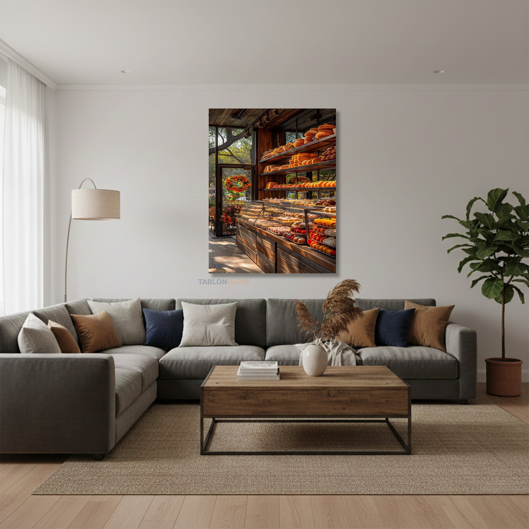 Dikey Kanvas Tablo Salon Duvar Tablosu Pastane Yeni Ev Hediyesi Ofis Tablosu