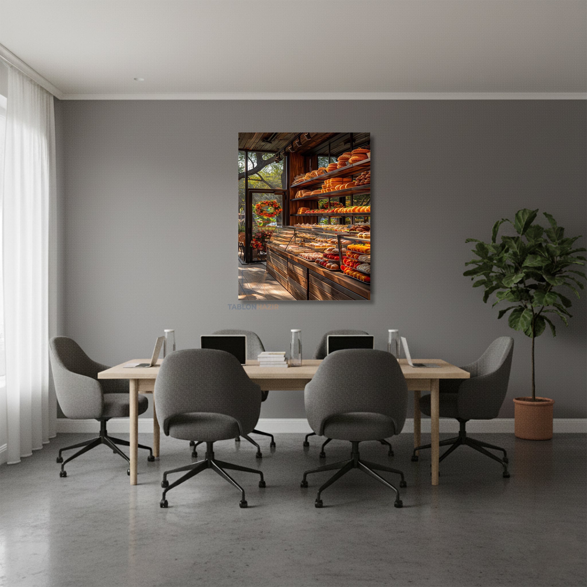 Dikey Kanvas Tablo Salon Duvar Tablosu Pastane Yeni Ev Hediyesi Ofis Tablosu