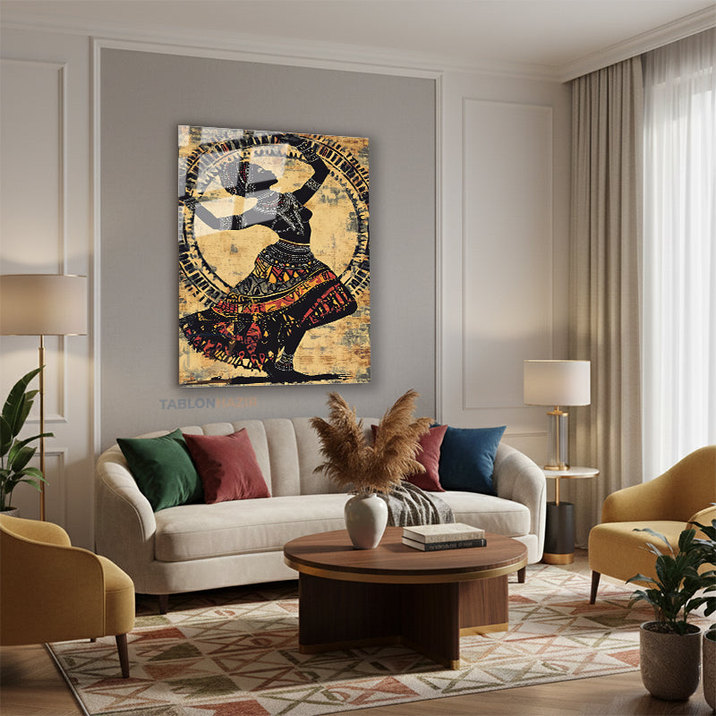 Dikey Cam Tablo Salon Duvar Tablosu Dikey Cam Afrikan Kadin Yeni Ev Hediyesi Ofis Tablosu