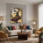 Dikey Cam Tablo Salon Duvar Tablosu Dikey Cam Afrikan Kadin Yeni Ev Hediyesi Ofis Tablosu