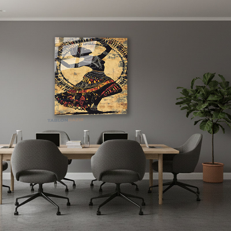 Dikey Cam Tablo Salon Duvar Tablosu Dikey Cam Afrikan Kadin Yeni Ev Hediyesi Ofis Tablosu