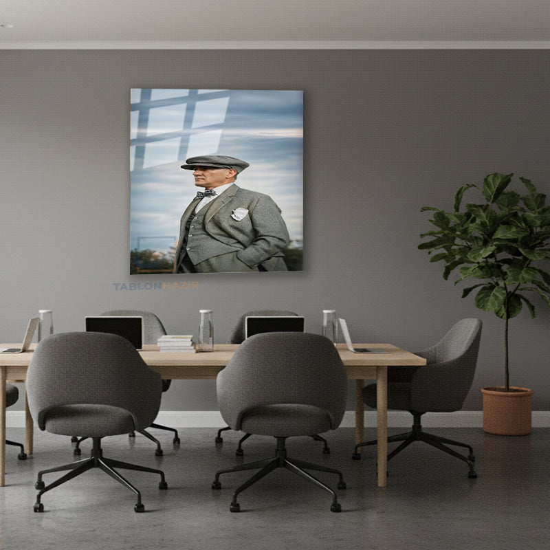Dikey Cam Tablo Salon Duvar Tablosu Dikey Cam Atatürk 24 Yeni Ev Hediyesi Ofis Tablosu