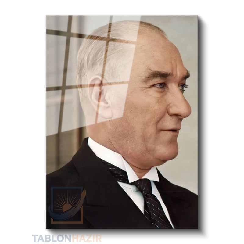 Dikey Cam Tablo Salon Duvar Tablosu Dikey Cam Atatürk 25 Yeni Ev Hediyesi Ofis Tablosu