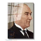 Dikey Cam Tablo Salon Duvar Tablosu Dikey Cam Atatürk 25 Yeni Ev Hediyesi Ofis Tablosu