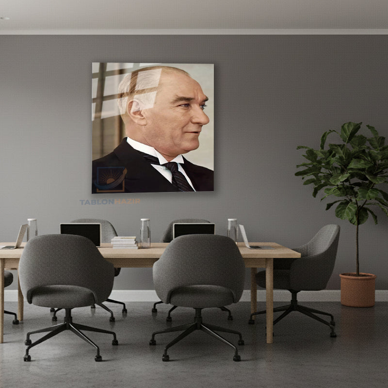 Dikey Cam Tablo Salon Duvar Tablosu Dikey Cam Atatürk 25 Yeni Ev Hediyesi Ofis Tablosu
