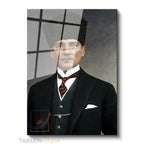 Dikey Cam Tablo Salon Duvar Tablosu Dikey Cam Cam Ata 009 Yeni Ev Hediyesi Ofis Tablosu