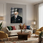 Dikey Cam Tablo Salon Duvar Tablosu Dikey Cam Cam Ata 009 Yeni Ev Hediyesi Ofis Tablosu