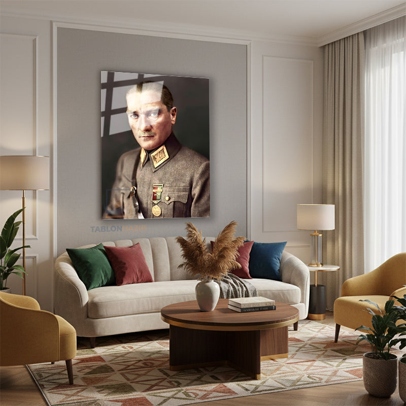 Dikey Kanvas Tablo Salon Duvar Tablosu Kanvas Atatürk 017 Yeni Ev Hediyesi Ofis Tablosu