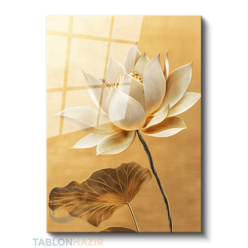 Dikey Cam Tablo Salon Duvar Tablosu Dikey Cam Cicek Yaprak Yeni Ev Hediyesi Ofis Tablosu