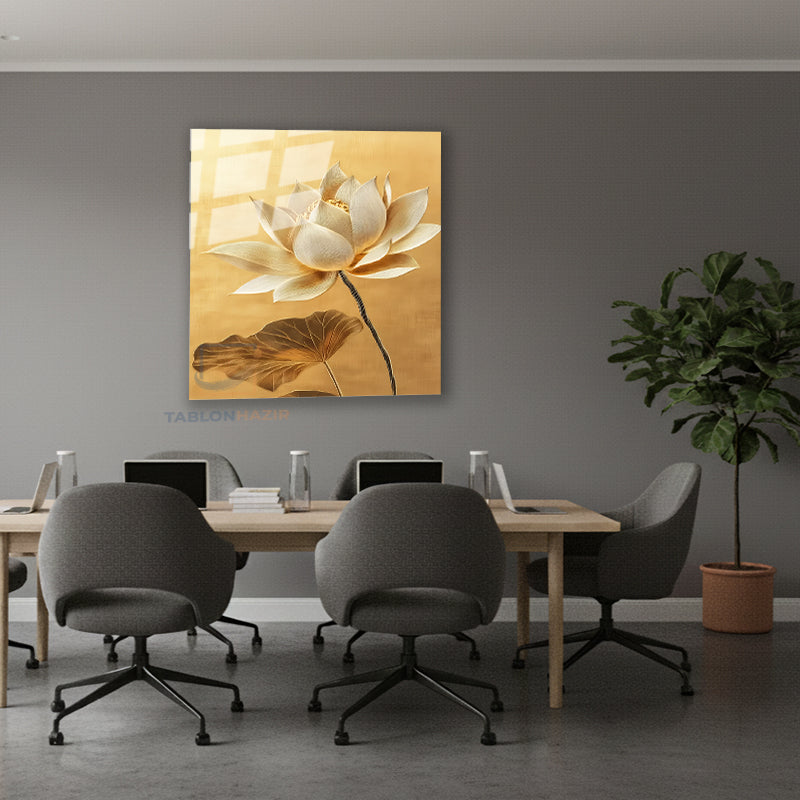 Dikey Cam Tablo Salon Duvar Tablosu Dikey Cam Cicek Yaprak Yeni Ev Hediyesi Ofis Tablosu