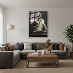 Dikey Cam Tablo Salon Duvar Tablosu Dikey Cam Dj Zeus Yeni Ev Hediyesi Ofis Tablosu