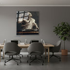 Dikey Cam Tablo Salon Duvar Tablosu Dikey Cam Dj Zeus Yeni Ev Hediyesi Ofis Tablosu