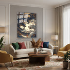 Dikey Cam Tablo Salon Duvar Tablosu Dikey Cam Ejderha Ve Kaplan Yeni Ev Hediyesi Ofis Tablosu