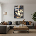 Dikey Cam Tablo Salon Duvar Tablosu Dikey Cam Ejderha Ve Kaplan Yeni Ev Hediyesi Ofis Tablosu