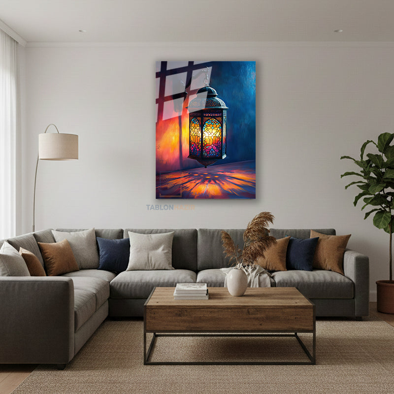 Dikey Cam Tablo Salon Duvar Tablosu Dikey Cam Gece Lambasi Yeni Ev Hediyesi Ofis Tablosu