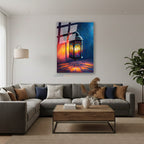 Dikey Cam Tablo Salon Duvar Tablosu Dikey Cam Gece Lambasi Yeni Ev Hediyesi Ofis Tablosu