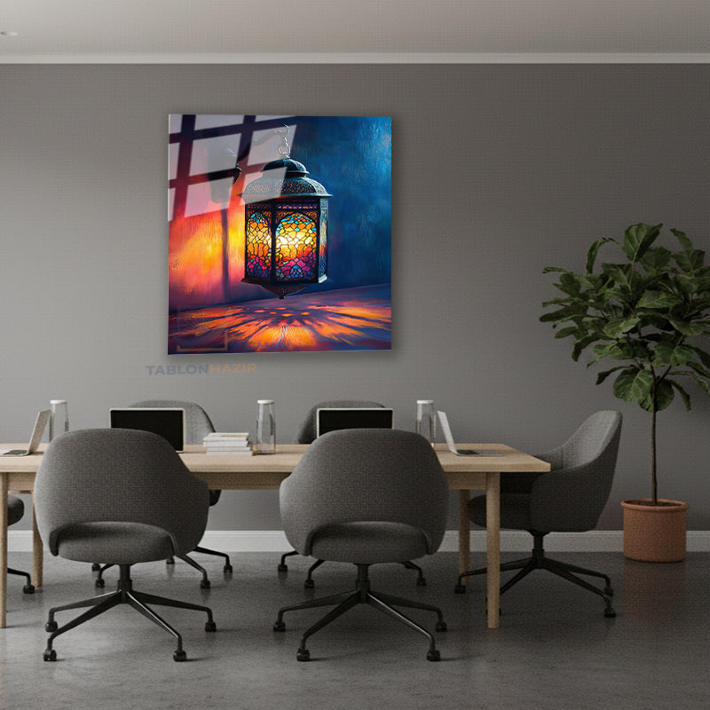 Dikey Cam Tablo Salon Duvar Tablosu Dikey Cam Gece Lambasi Yeni Ev Hediyesi Ofis Tablosu