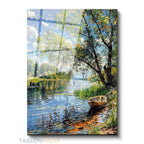 Dikey Cam Tablo Salon Duvar Tablosu Dikey Cam Gol Kenarındaki Manzara Yeni Ev Hediyesi Ofis Tablosu