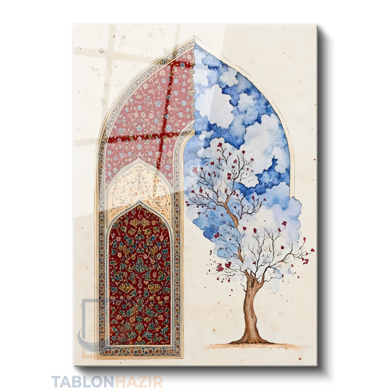 Dikey Cam Tablo Salon Duvar Tablosu Dikey Cam Islami Motifler Yeni Ev Hediyesi Ofis Tablosu