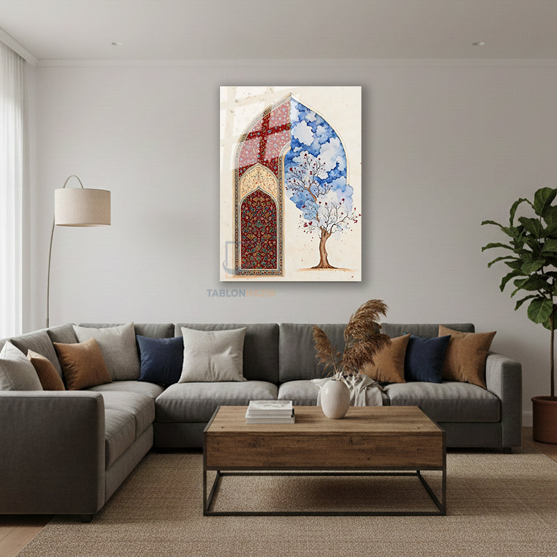 Dikey Cam Tablo Salon Duvar Tablosu Dikey Cam Islami Motifler Yeni Ev Hediyesi Ofis Tablosu