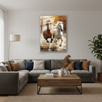 Dikey Cam Tablo Salon Duvar Tablosu Dikey Cam Kahverengi Beyaz Aylar Yeni Ev Hediyesi Ofis Tablosu