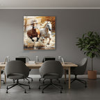 Dikey Cam Tablo Salon Duvar Tablosu Dikey Cam Kahverengi Beyaz Aylar Yeni Ev Hediyesi Ofis Tablosu