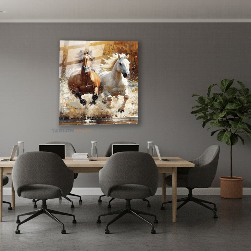 Dikey Cam Tablo Salon Duvar Tablosu Dikey Cam Kahverengi Beyaz Aylar Yeni Ev Hediyesi Ofis Tablosu