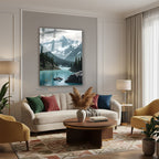 Dikey Cam Tablo Salon Duvar Tablosu Dikey Cam Karli Dag Ve Gol Yeni Ev Hediyesi Ofis Tablosu