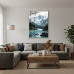 Dikey Cam Tablo Salon Duvar Tablosu Dikey Cam Karli Dag Ve Gol Yeni Ev Hediyesi Ofis Tablosu