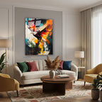 Dikey Cam Tablo Salon Duvar Tablosu Dikey Cam Kartal Firca Darbesi Yeni Ev Hediyesi Ofis Tablosu