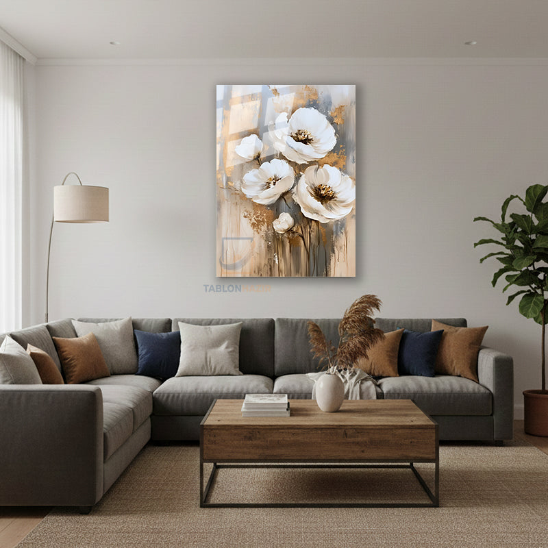 Dikey Cam Tablo Salon Duvar Tablosu Dikey Cam Klasik Cicek Yeni Ev Hediyesi Ofis Tablosu