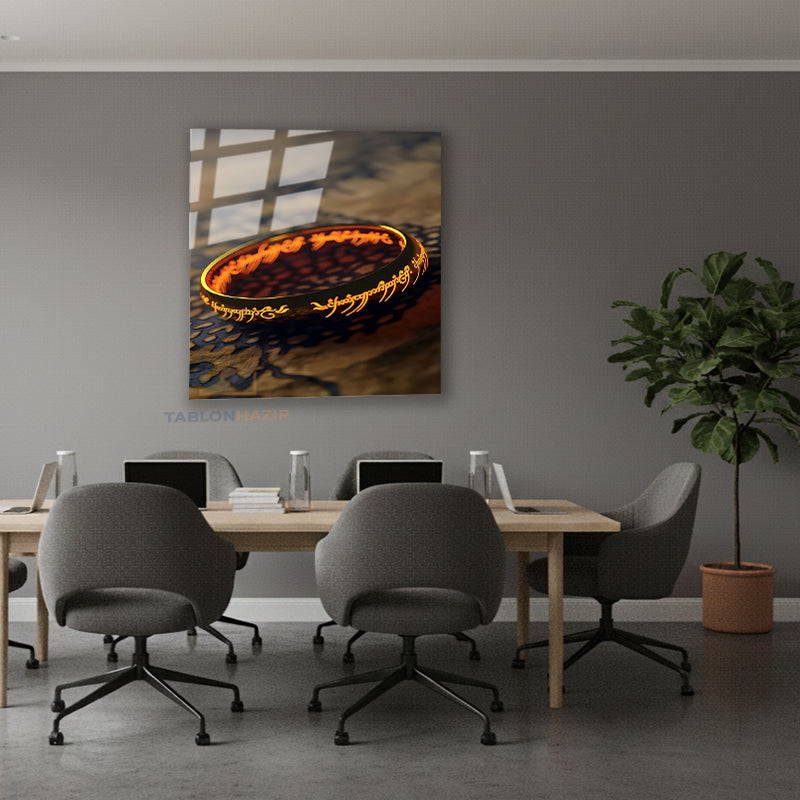 Dikey Cam Tablo Salon Duvar Tablosu Dikey Cam Lotr Yuzuk Yeni Ev Hediyesi Ofis Tablosu