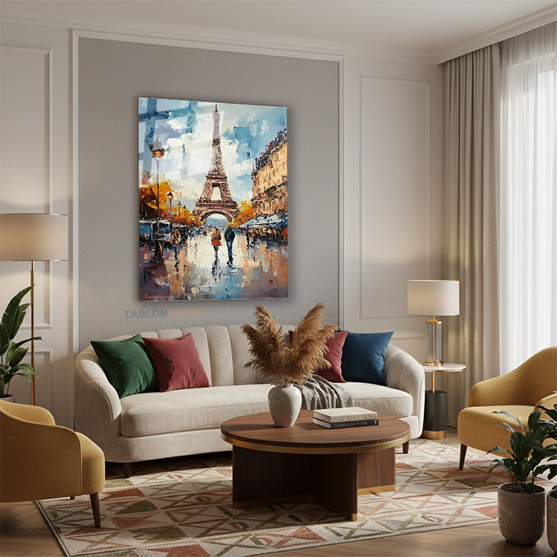 Dikey Cam Tablo Salon Duvar Tablosu Dikey Cam Paris Gorseli Yeni Ev Hediyesi Ofis Tablosu