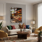 Dikey Cam Tablo Salon Duvar Tablosu Dikey Cam Pastane Yeni Ev Hediyesi Ofis Tablosu